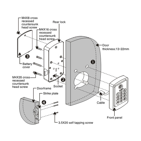 Electronic Cabinet Lock - Cyber Digit Classic SPECIFICATIONS