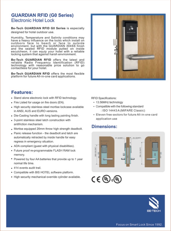 ELECTRONIC_HOTEL_CARD_LOCK_GUARDIAN_G0_RFID